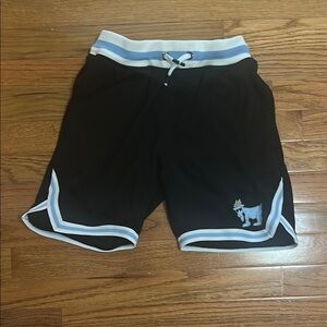 Black Shorts with Blue Trim and Embroidered Logo GOAT boys